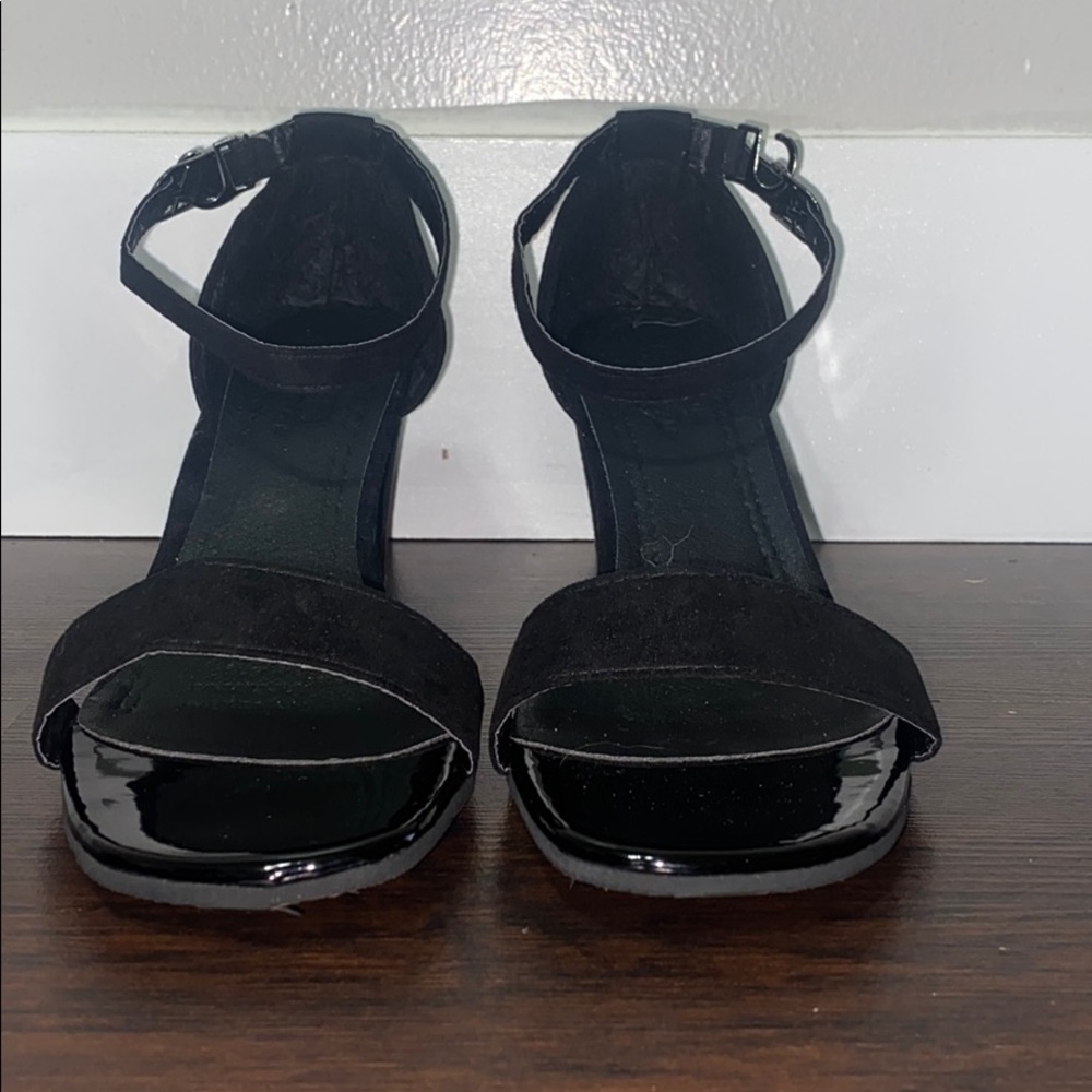 Black strappy heels